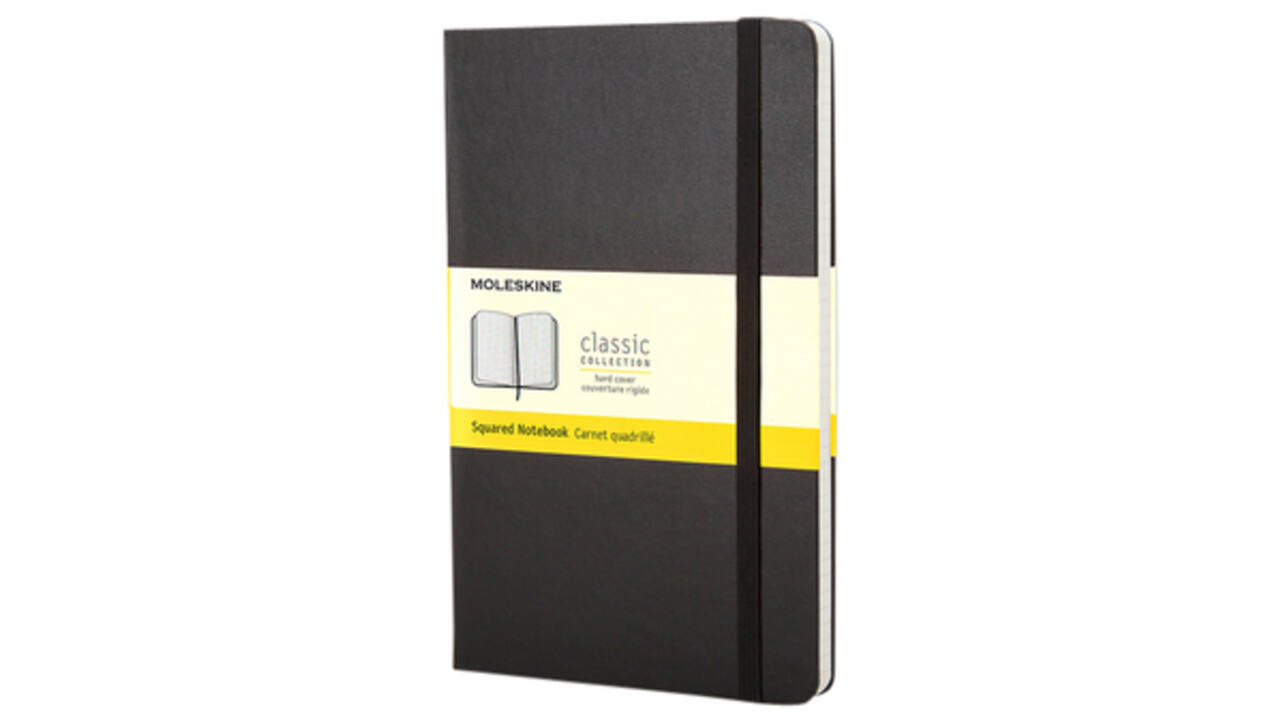 Notitieboek Moleskine pocket 90x140mm ruit 5x5mm hard cover zwart