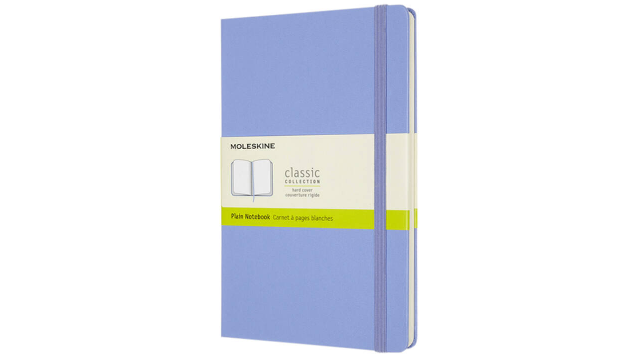 Notitieboek Moleskine large 130x210mm blanco hard cover hydrangea blue