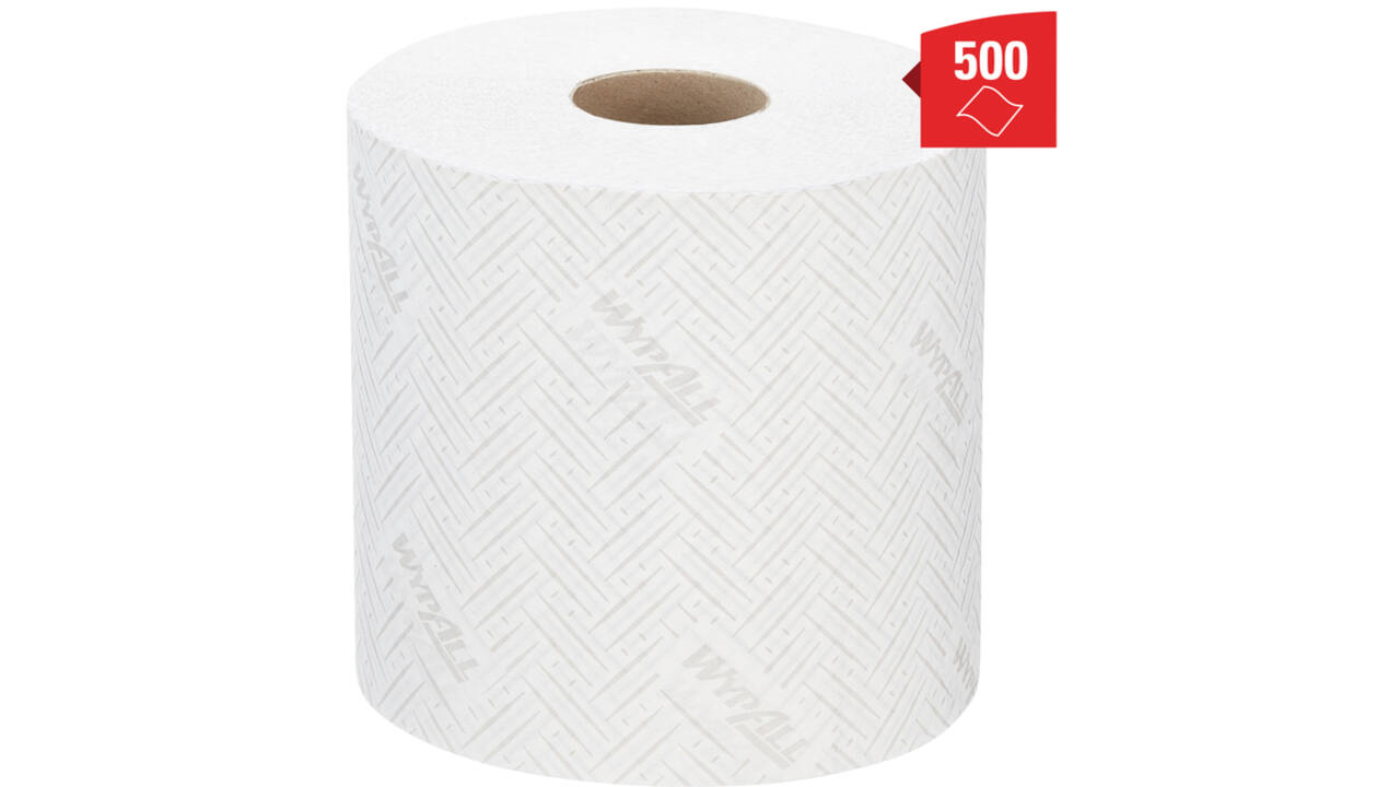 Poetsrol WypAll L10 1-laags 18,3cmx190m 500vel wit 7406