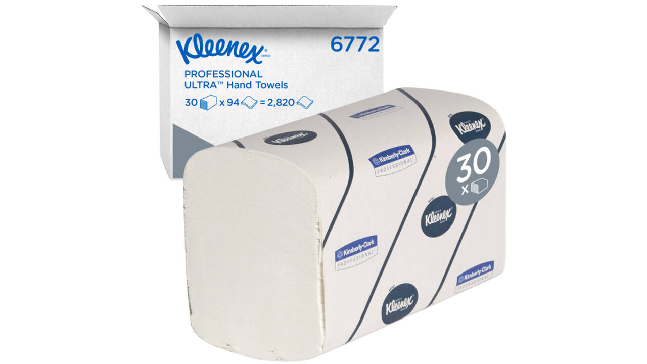 Handdoek Kleenex Ultra i-vouw 2-laags 21,5x41,5cm 30x94stuks wit 6772
