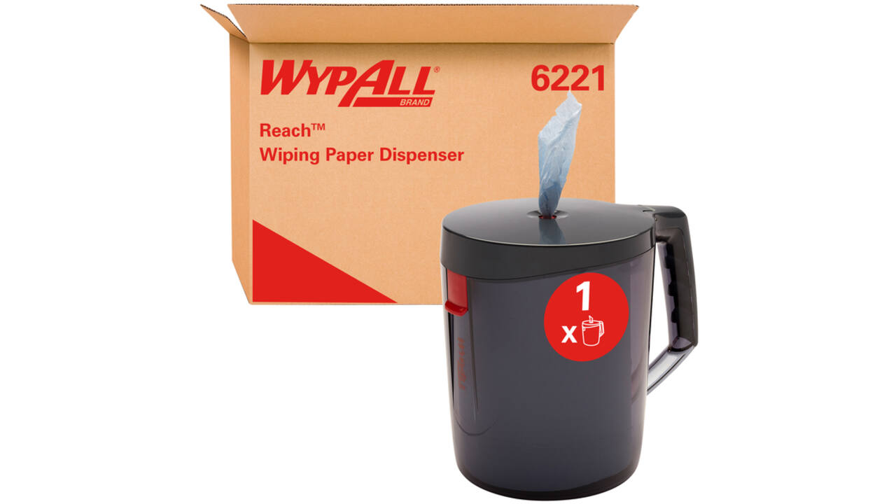 Poetsroldispenser WypAll reach centerfeed zwart 6221