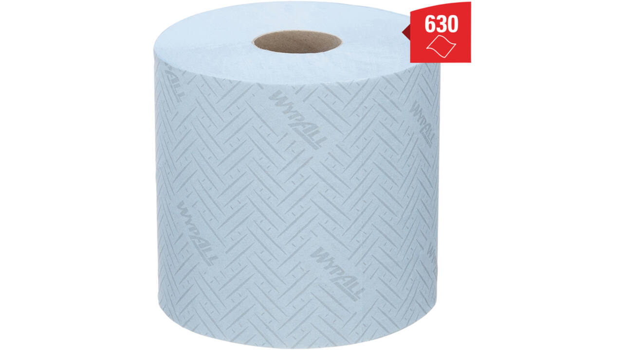 Poetsrol WypAll L10 1-laags 18,3cmx239m 630 vel blauw 7494