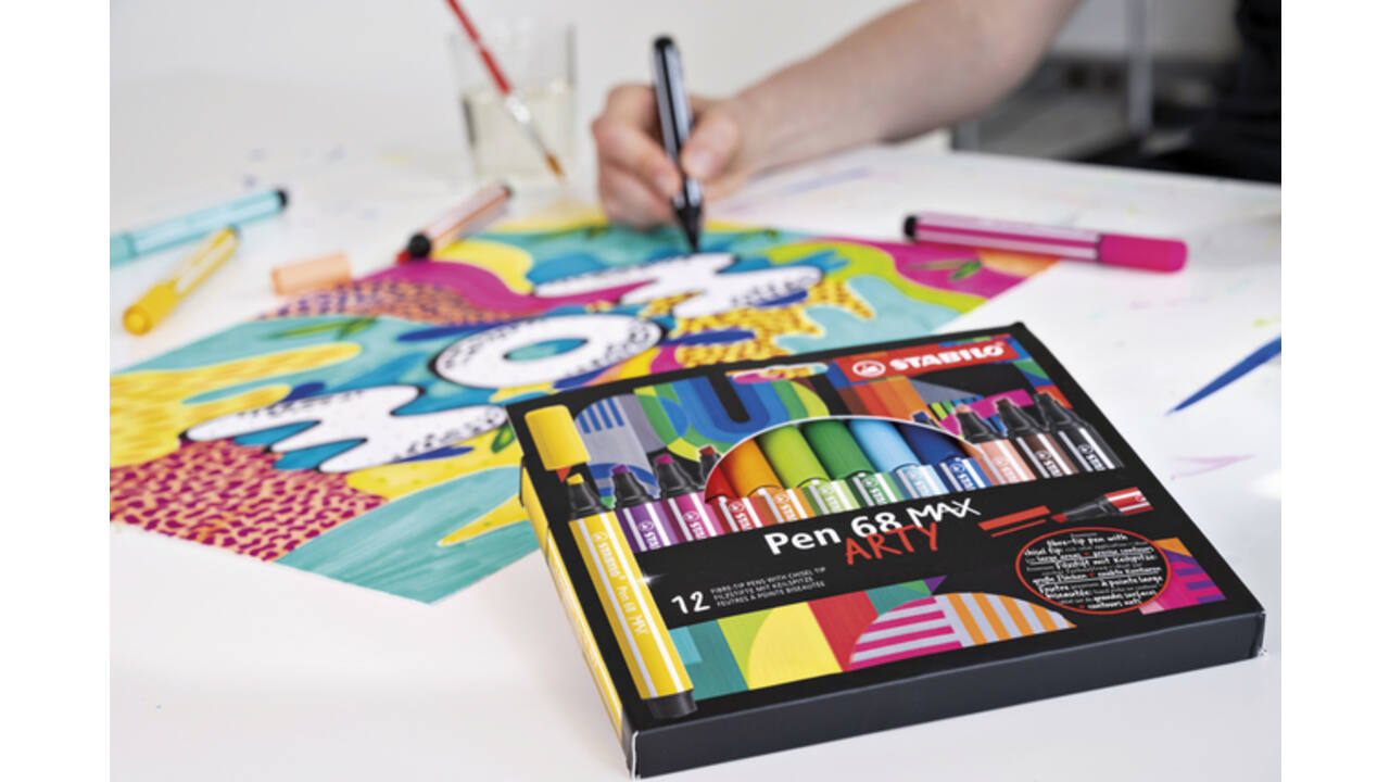 Viltstift STABILO Pen 68 Max Arty assorti etui à 24 stuks