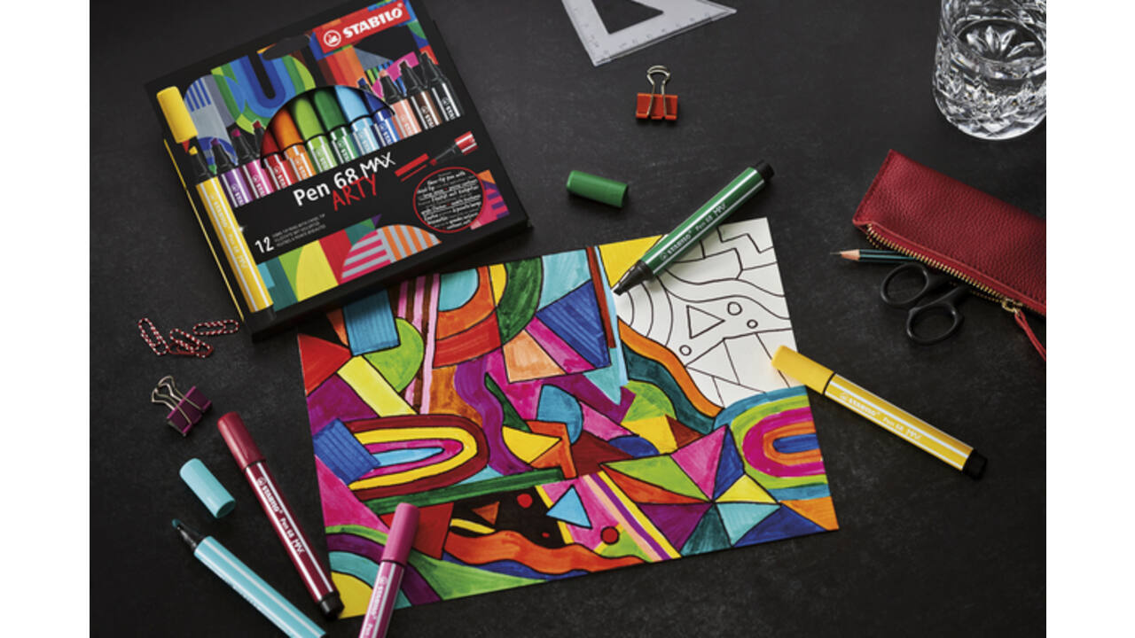 Viltstift STABILO Pen 68 Max Arty assorti etui à 24 stuks