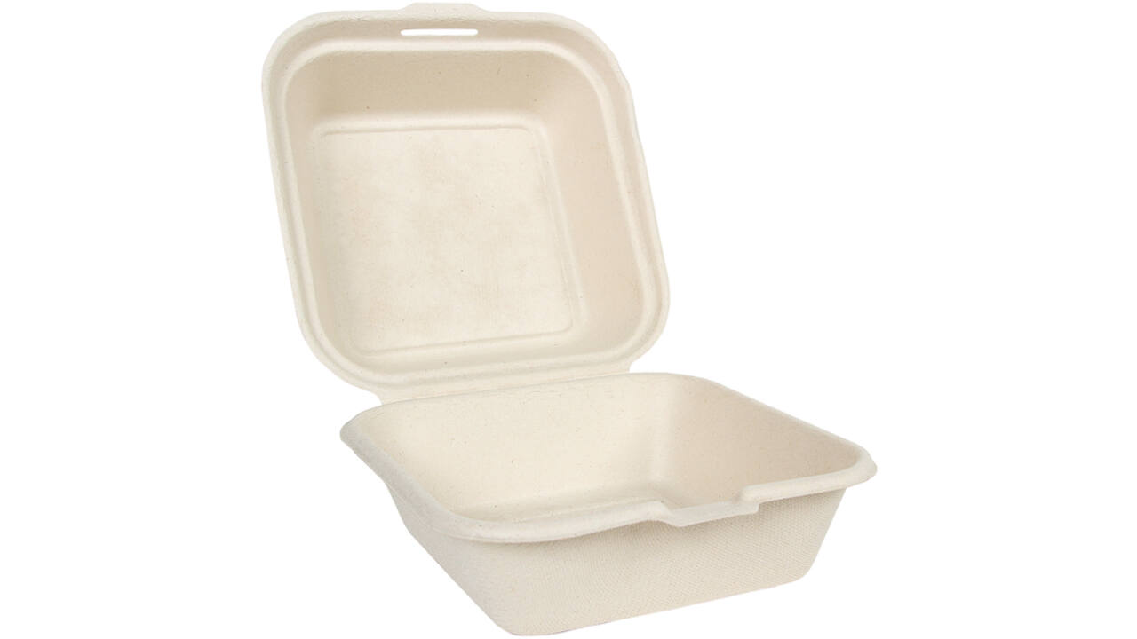 Hamburgerbox IEZZY Maxi IP suikerriet beige 50 stuks