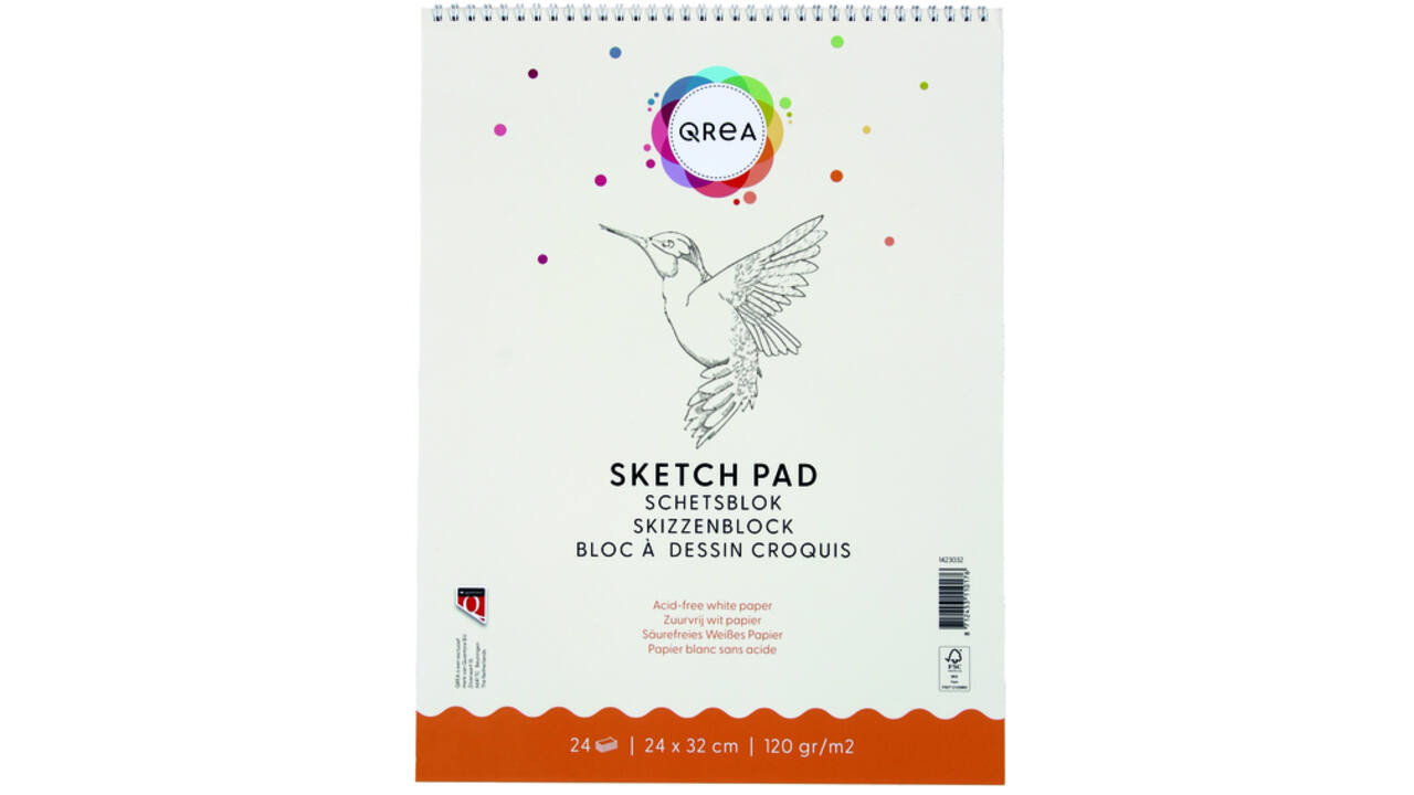 Schetsblok Qrea 24x32 120gr spiraal