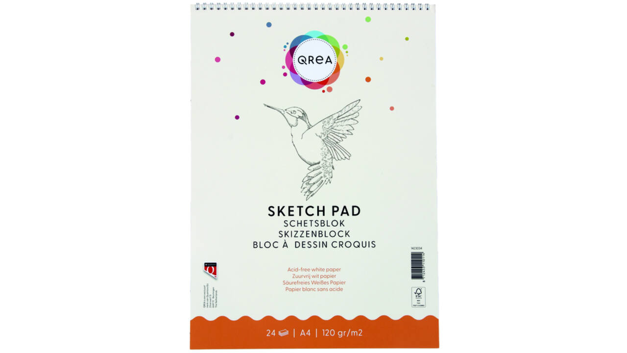 Schetsblok Qrea A4 24 vel 120gr spiraal