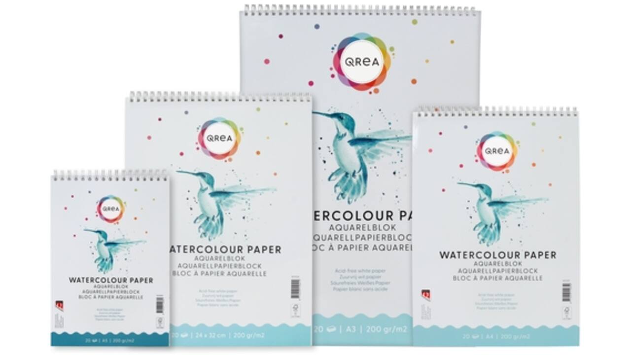 Aquarelblok Qrea 24x32 20vel 200gr spiraal