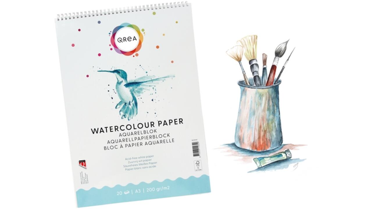 Aquarelblok Qrea A3 20vel 200gr spiraal