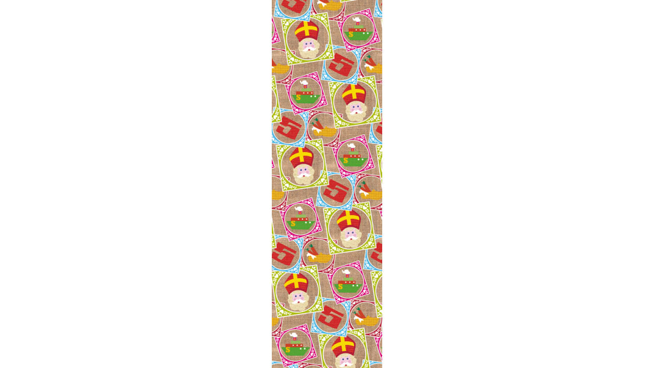 Inpakpapier Haza Sint 46.5x250cm doos à 100 stuks assorti