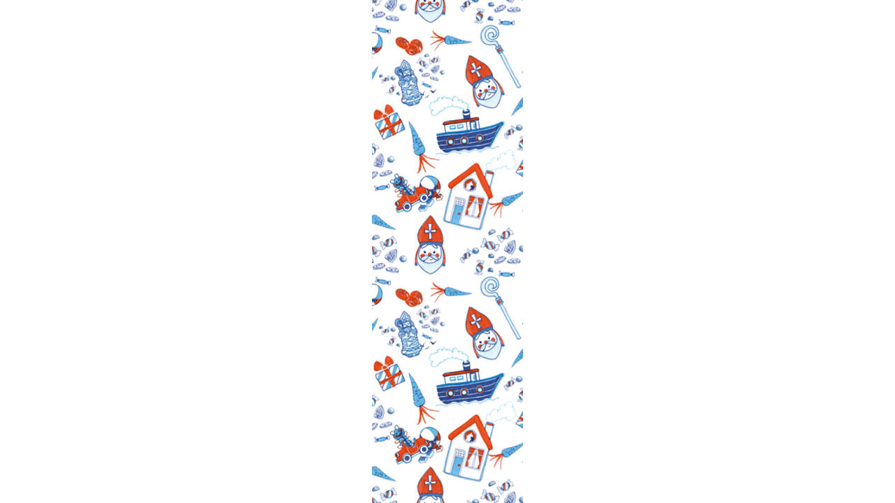 Inpakpapier Haza Sint 46.5x250cm doos à 100 stuks assorti