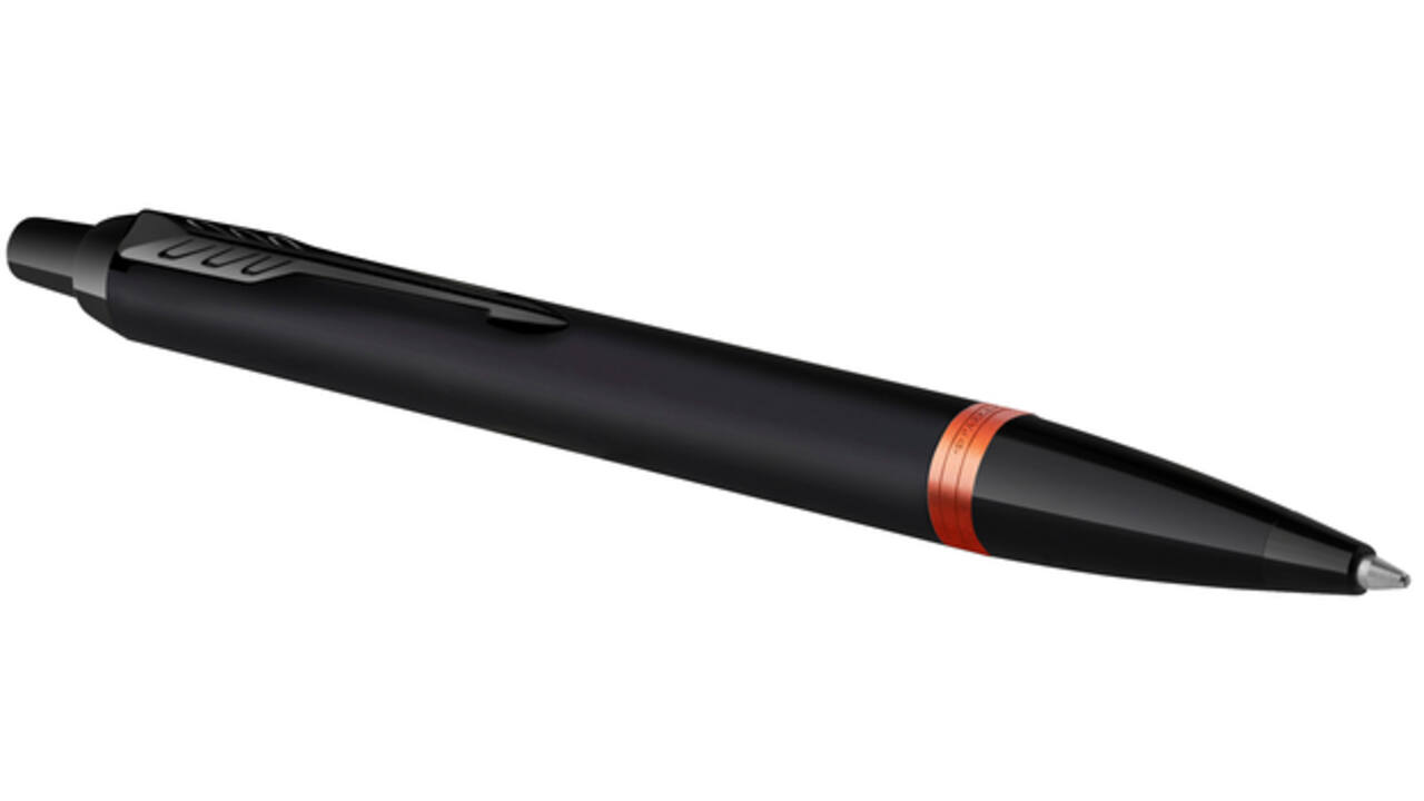 Balpen Parker IM black orange vibrant ring medium blister à 1 stuk