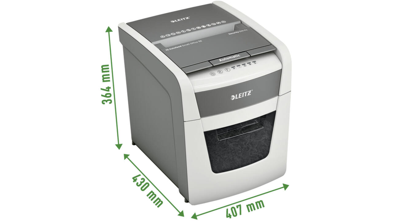 Papiervernietiger Leitz IQ Auto+ Small Office 50X P4 snippers 4x28mm
