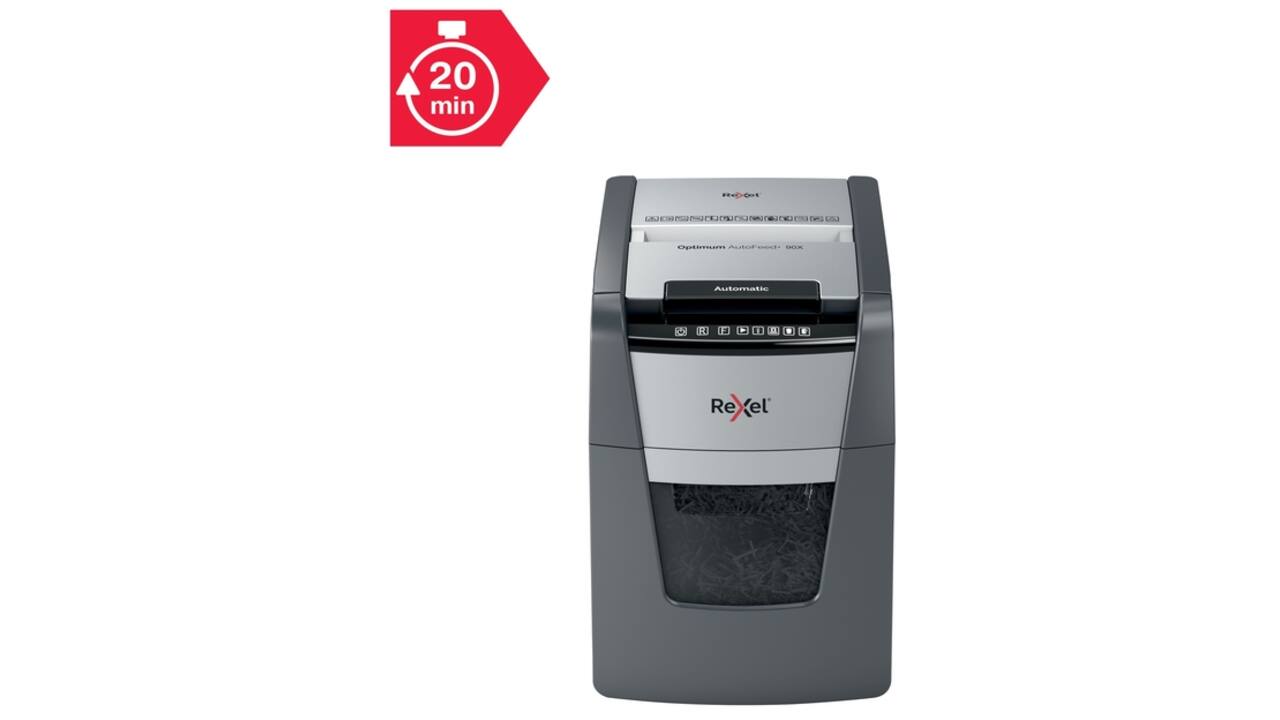 Papiervernietiger Rexel Optimum Auto+ 90X snippers 4x28mm