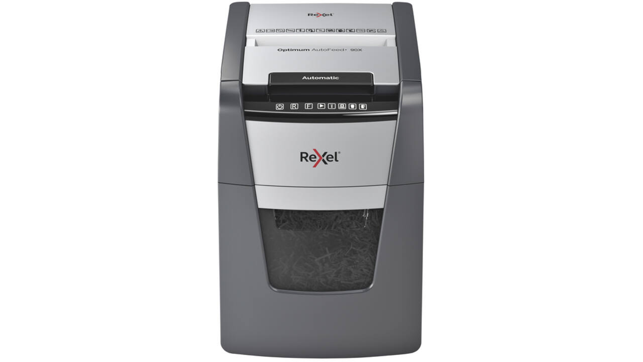 Papiervernietiger Rexel Optimum Auto+ 90X snippers 4x28mm
