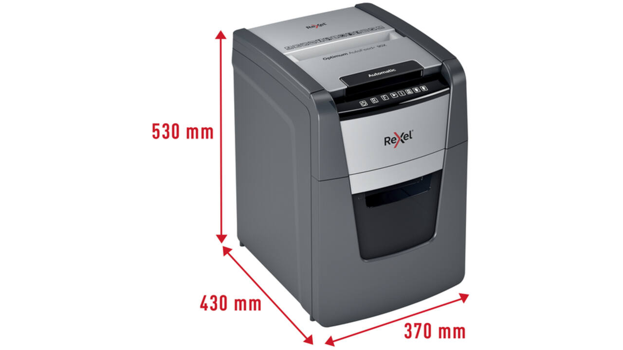 Papiervernietiger Rexel Optimum Auto+ 90X snippers 4x28mm
