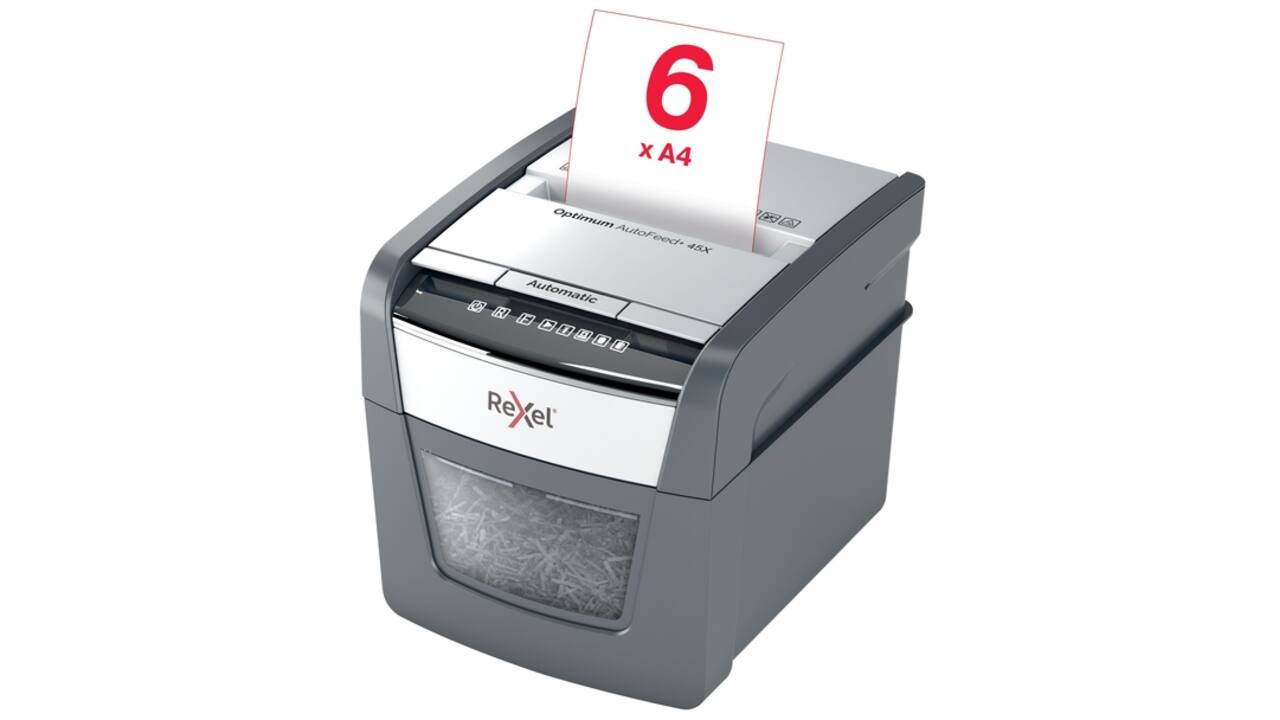 Papiervernietiger Rexel Optimum Auto+ 45X snippers 4x28mm