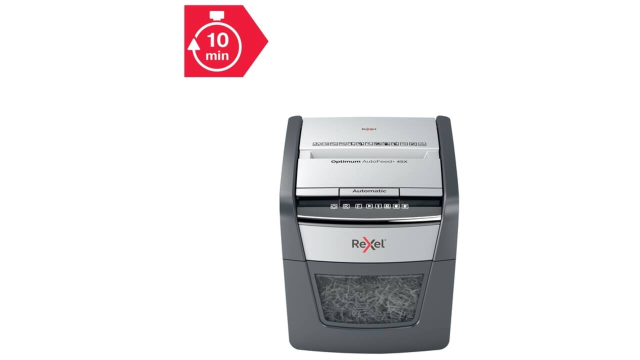 Papiervernietiger Rexel Optimum Auto+ 45X snippers 4x28mm