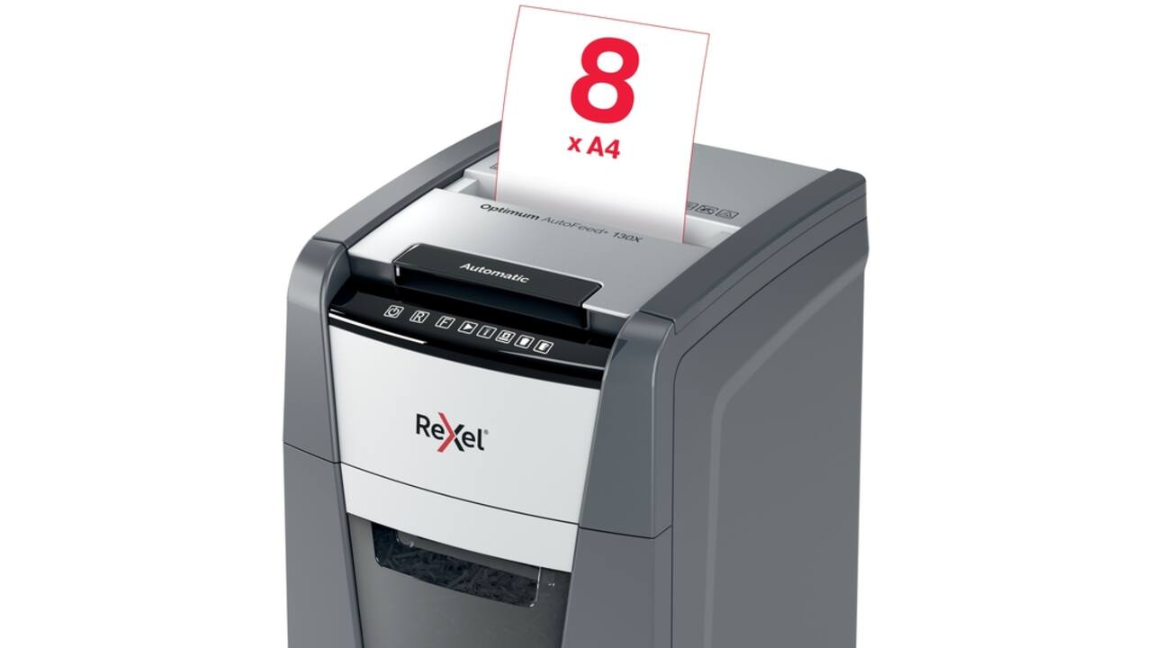 Papiervernietiger Rexel Optimum Auto+ 130X P4 snippers 4x28mm