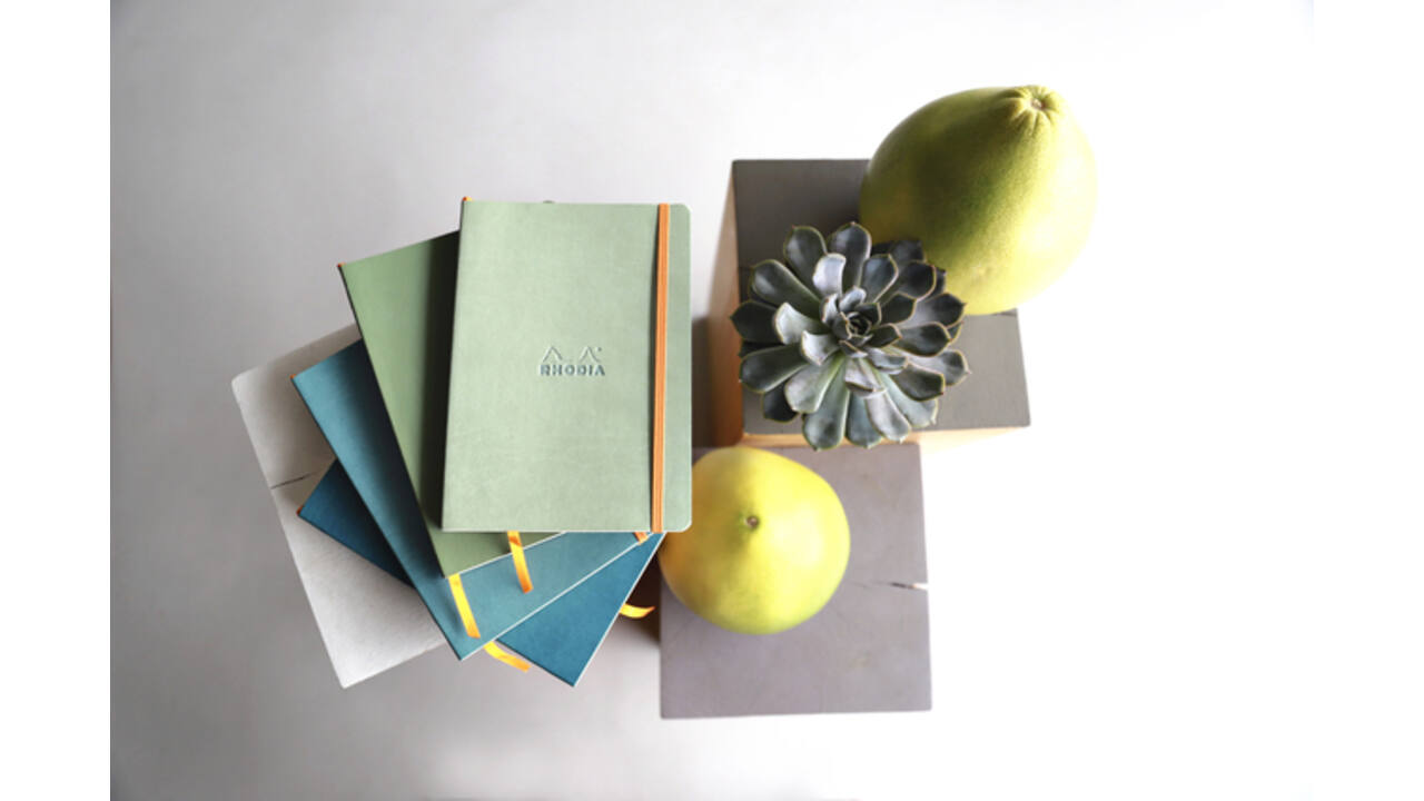 Notitieboek Rhodia A5 lijn 80 vel 90gr celadon