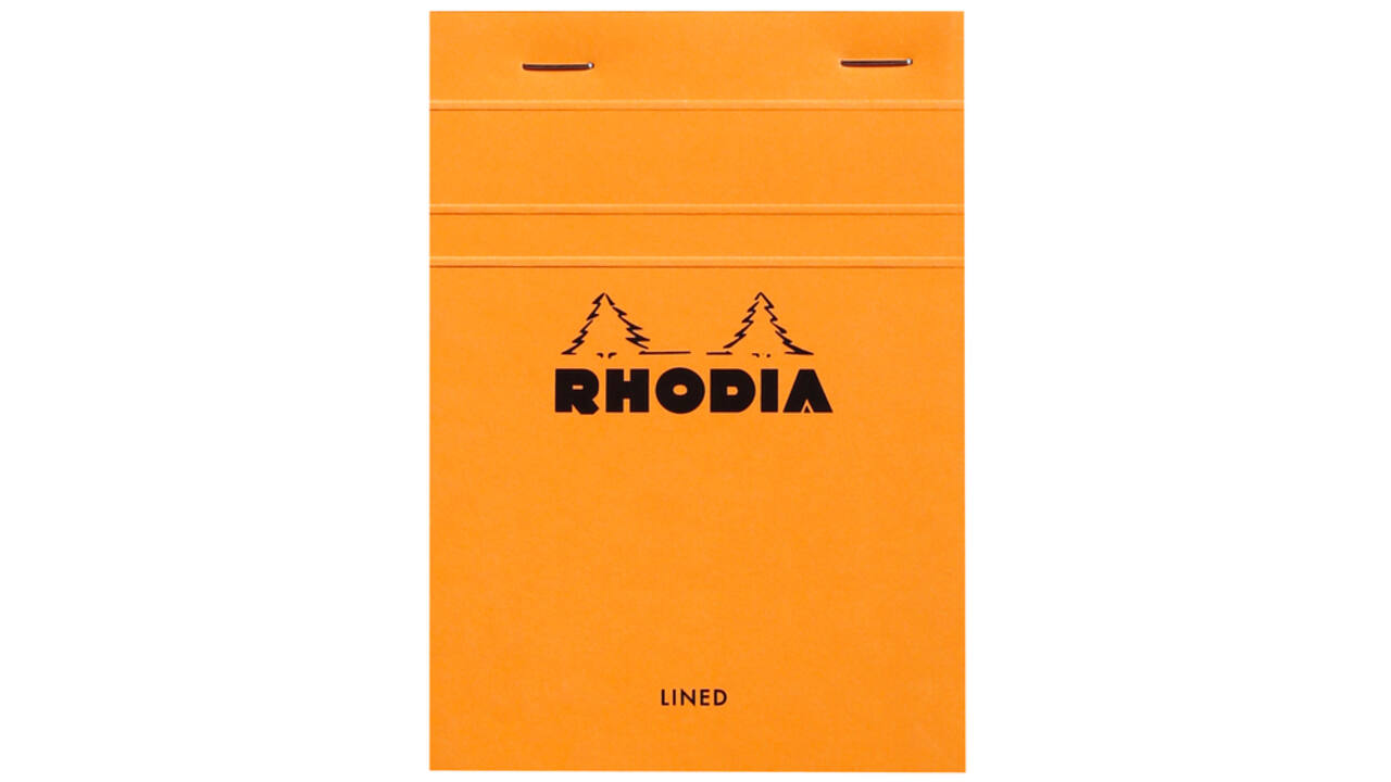 Schrijfblok Rhodia A6 lijn 80 vel 80gr oranje