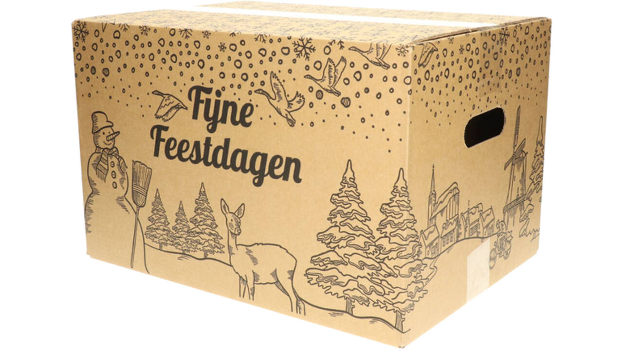 Kerstdoos IEZZY bedrukt Holland-3 390x290x300mm zwart