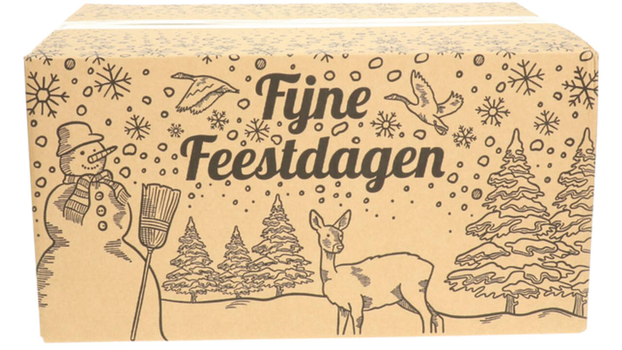 Kerstdoos IEZZY bedrukt Holland-5 490x390x250mm zwart