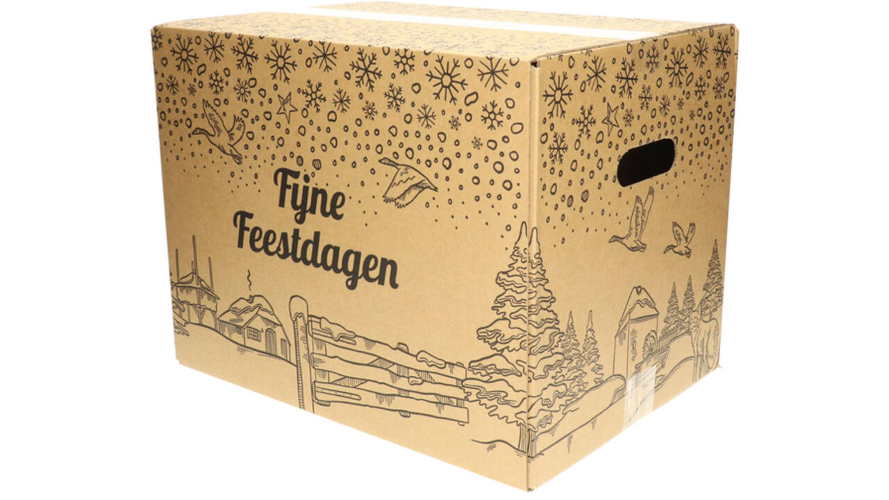 Kerstdoos IEZZY bedrukt Holland-5 490x390x250mm zwart