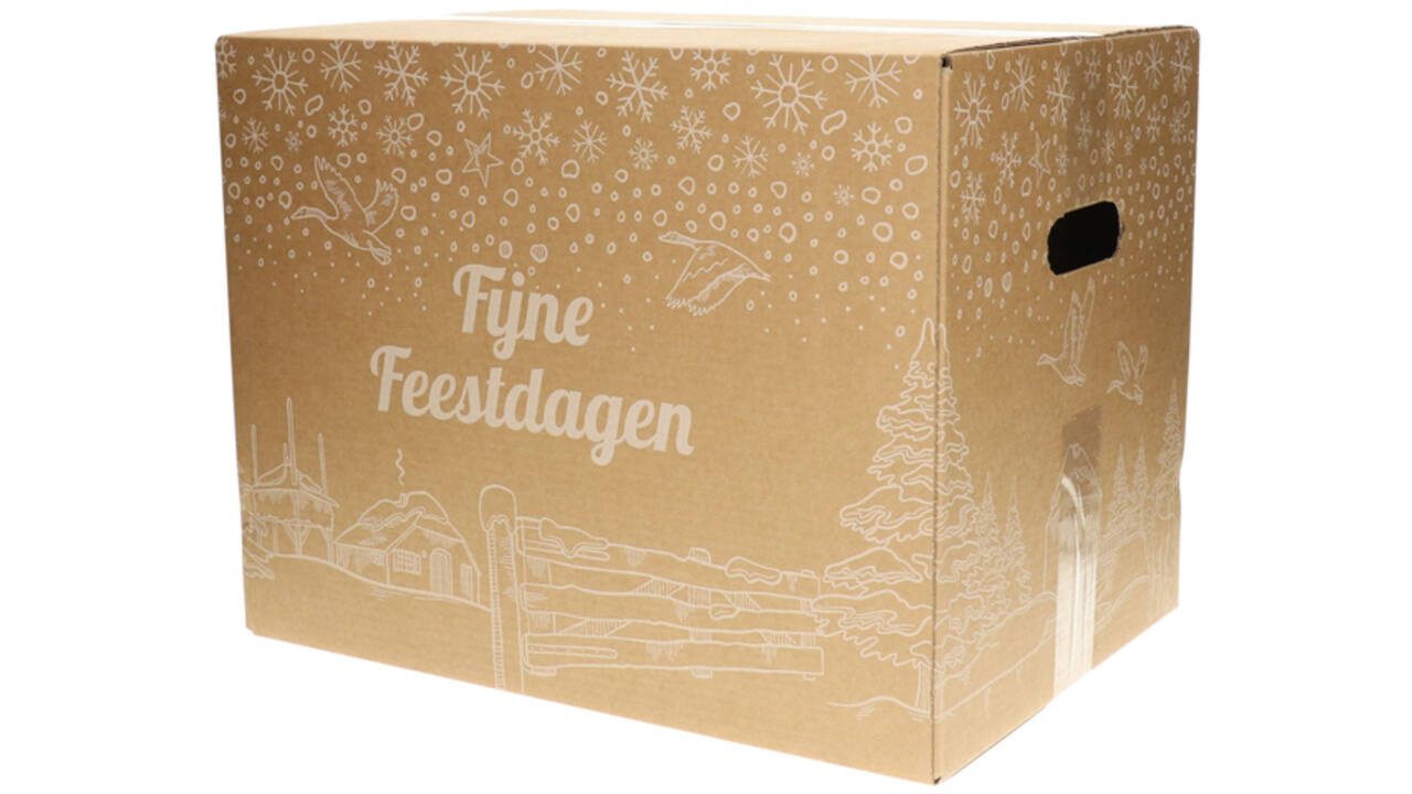 Kerstdoos IEZZY bedrukt Holland-5 490x390x250mm wit