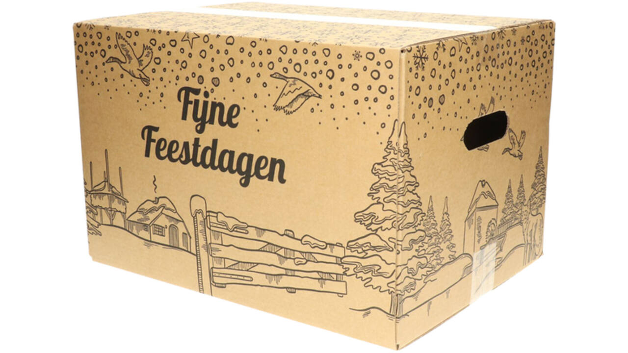 Kerstdoos IEZZY bedrukt Holland-2 390x290x250mm zwart