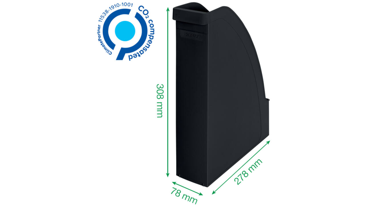 Tijdschriftcassette Leitz recycle A4 zwart