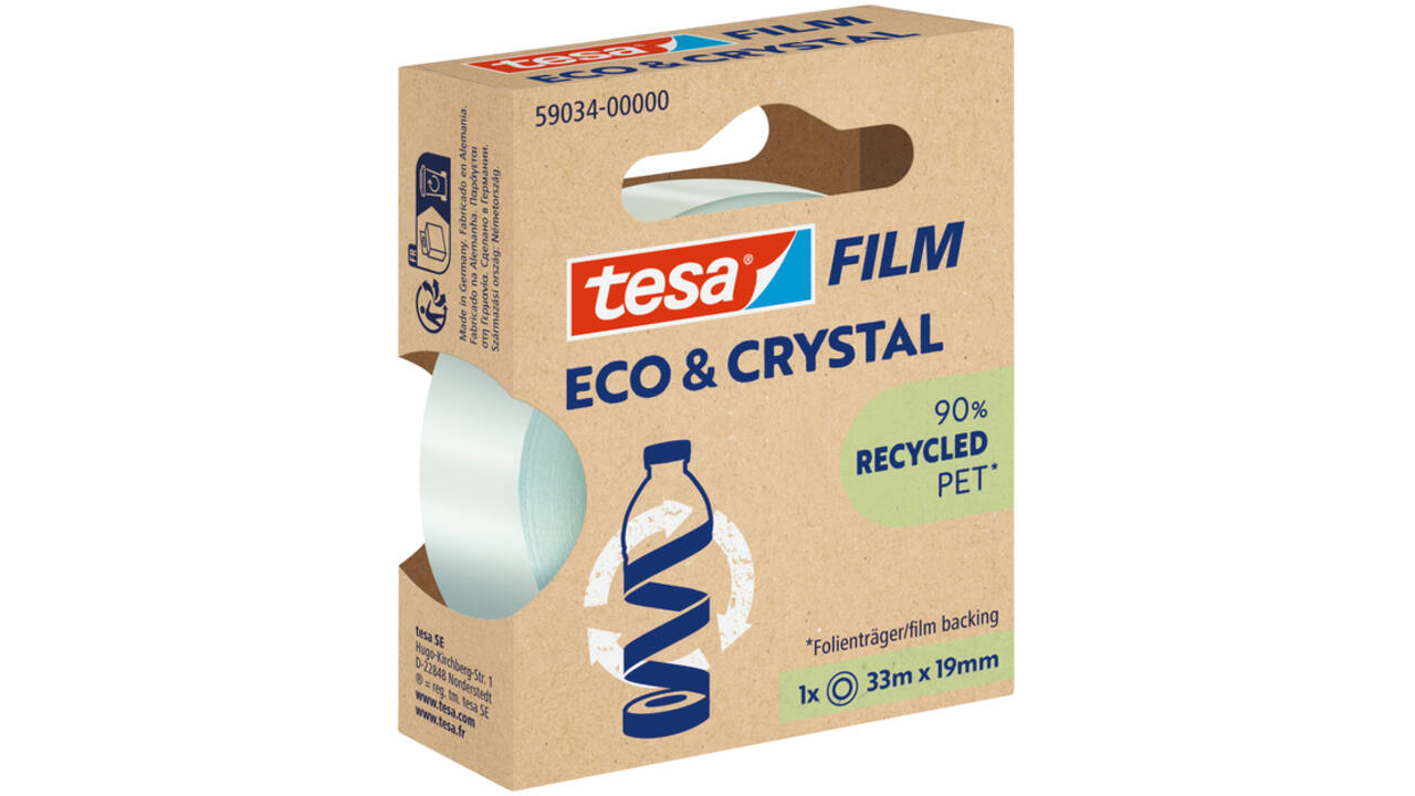 Plakband Tesa eco&crystal 59034 19mmx33m transparant blister