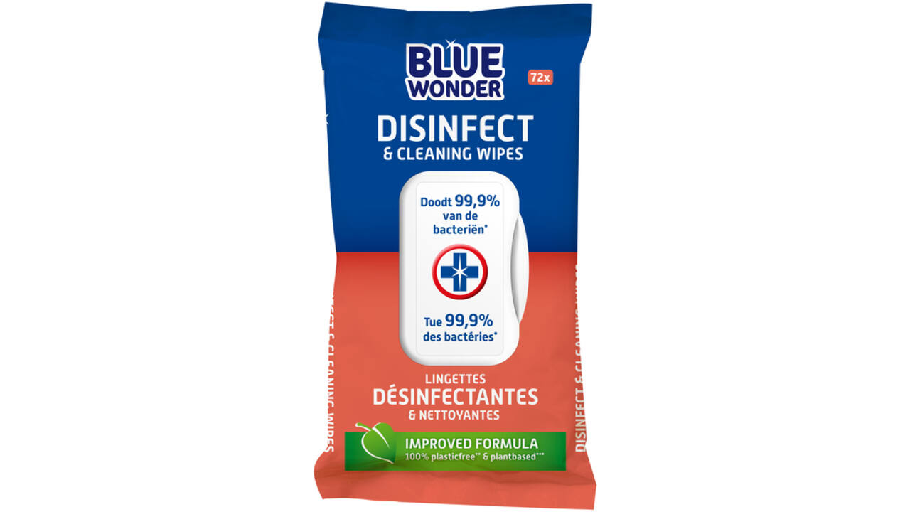 Desinfectiereinigerdoekjes Blue Wonder 72stuks