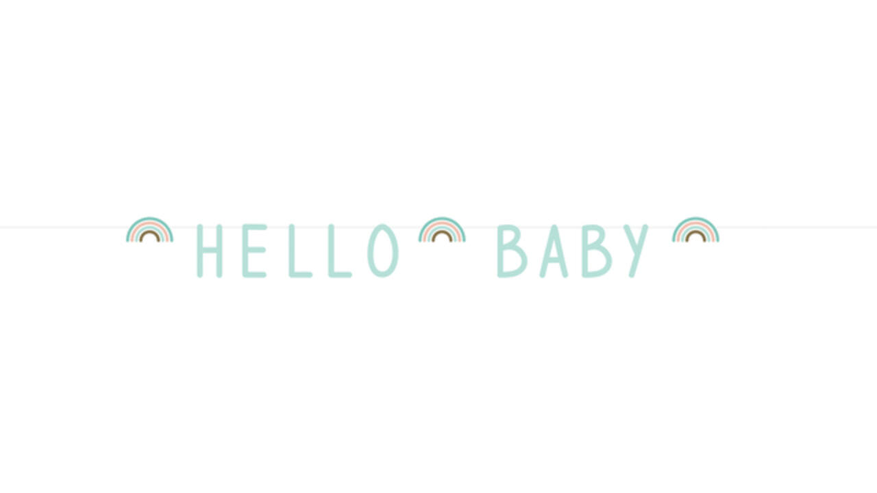 Letterslinger Haza Hello Baby mintgroen 2.50m