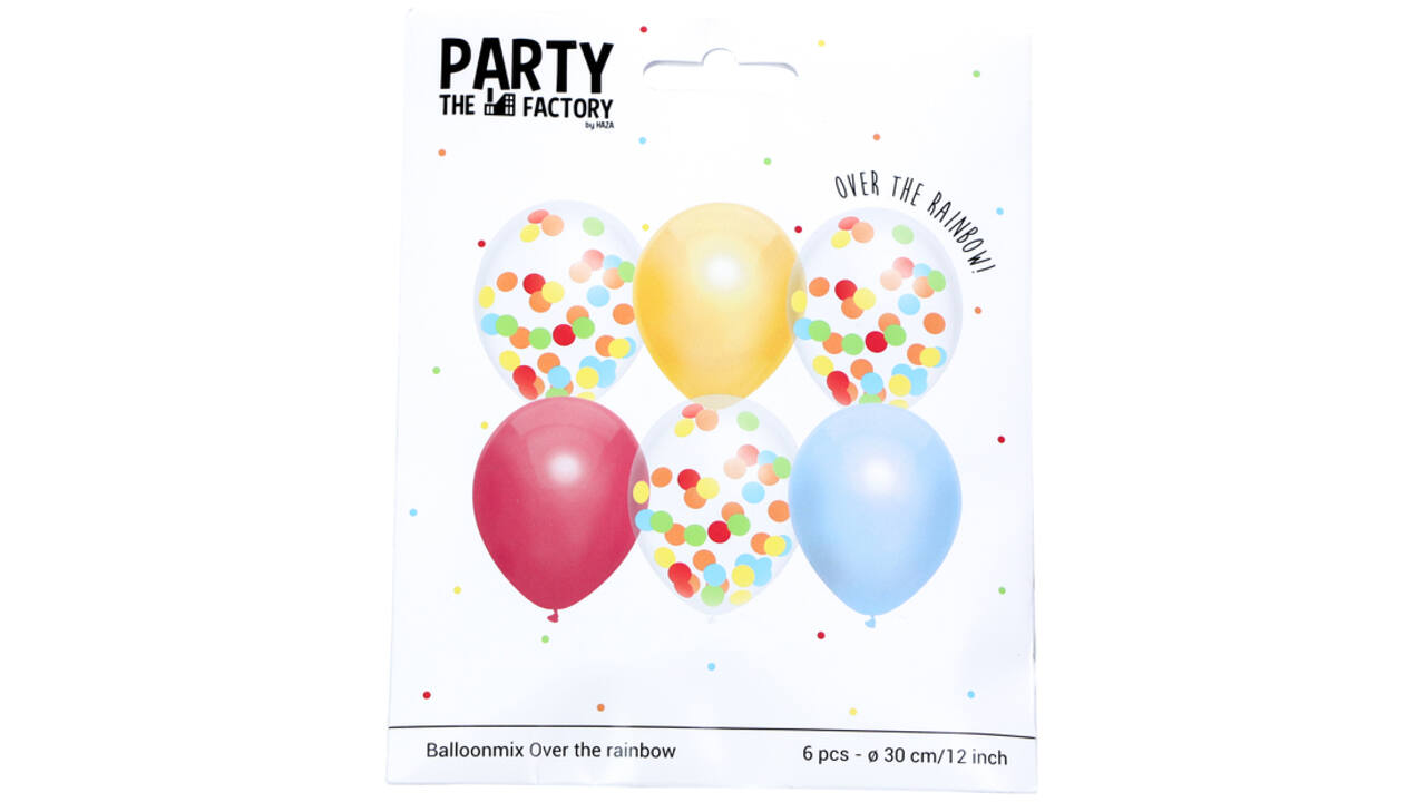 Ballonnen Haza Over The Rainbow 30cm 6 stuks assorti
