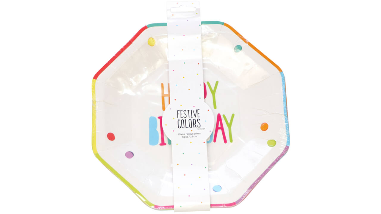 Borden Haza Festive Colors 23cm 8 stuks