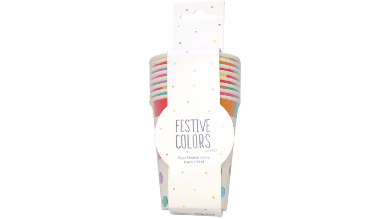 Bekers Haza Festive Colors 250ml 8 stuks
