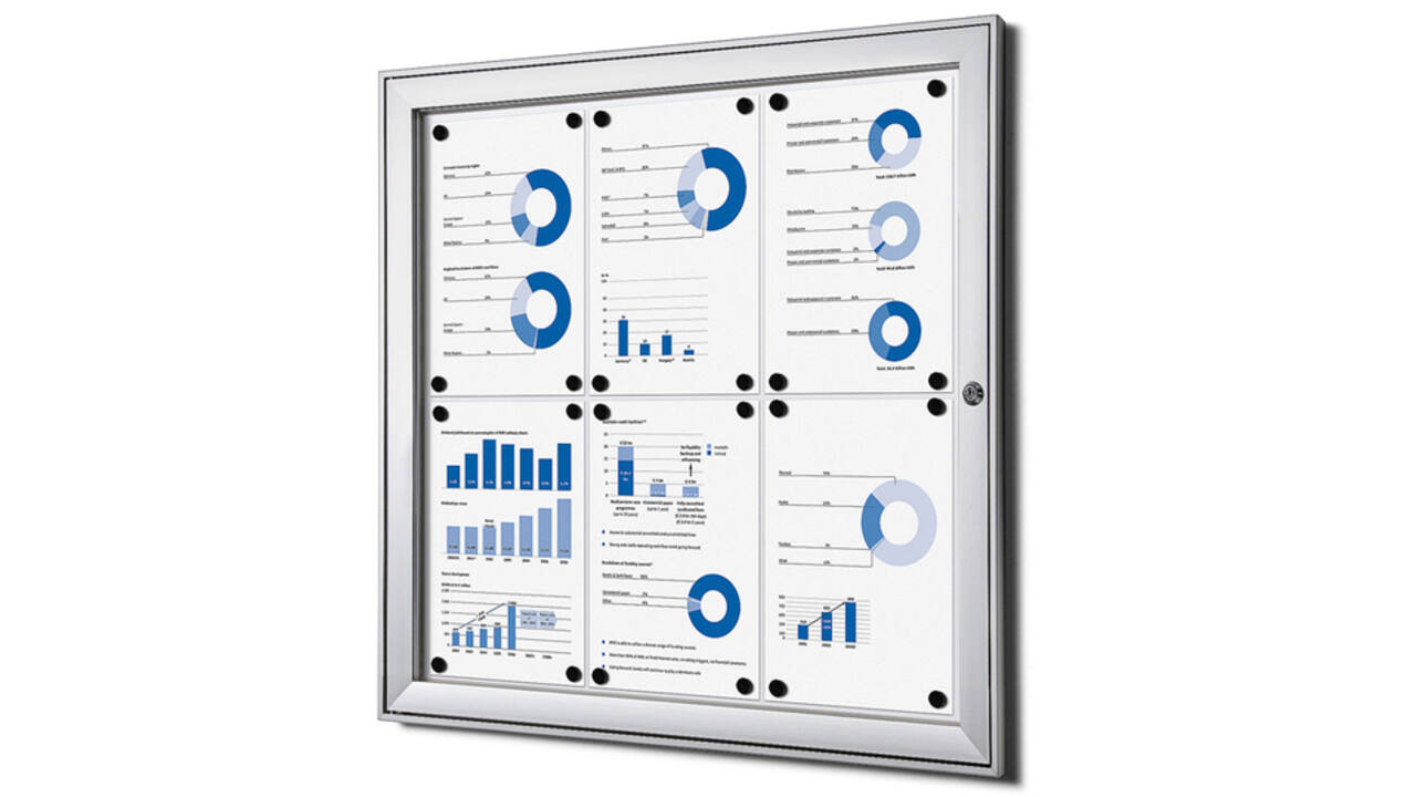 Vitrinebord Quantore luxe 6x A4 zilver