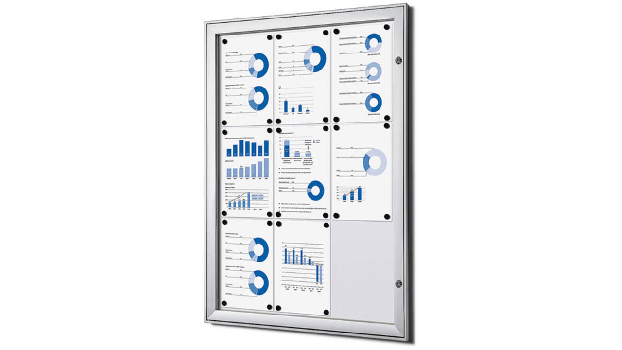 Vitrinebord Quantore luxe 9x A4 zilver
