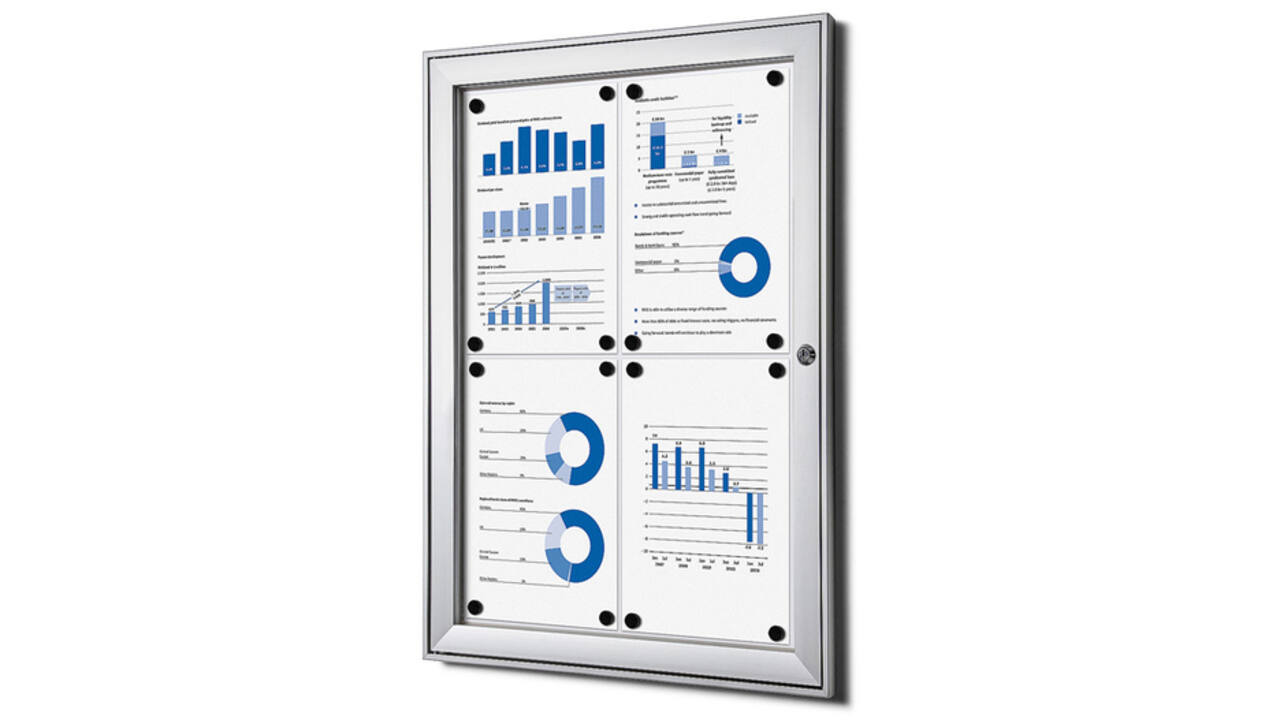 Vitrinebord Quantore luxe 4x A4 zilver