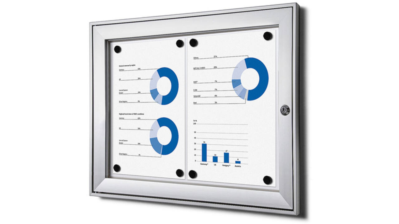 Vitrinebord Quantore luxe 2x A4 zilver