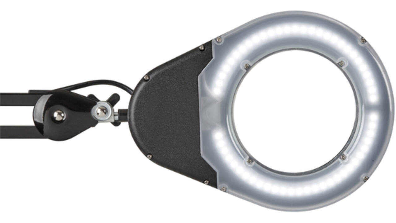 Loeplamp MAUL Viso LED met voet zwart