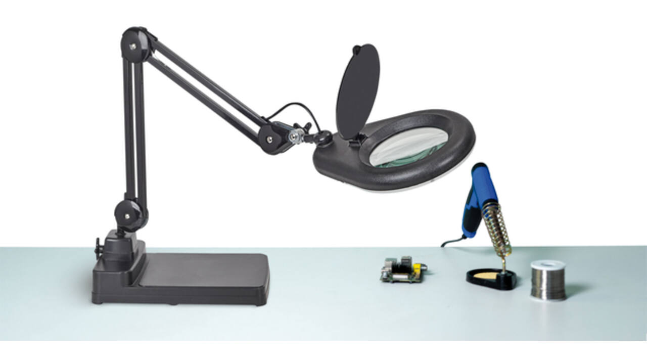Loeplamp MAUL Viso LED met voet zwart
