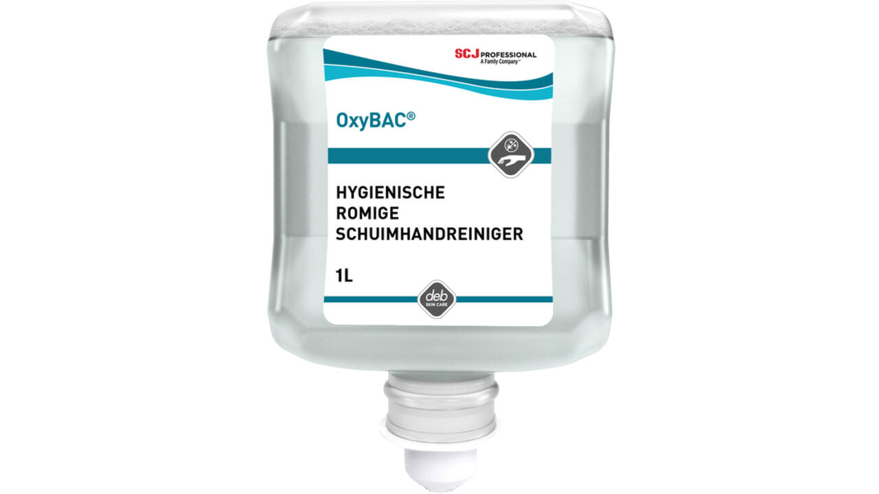 Handreiniger SCJ Oxy Bac Foam Wash antibacteriëel parfumvrij 1000ml