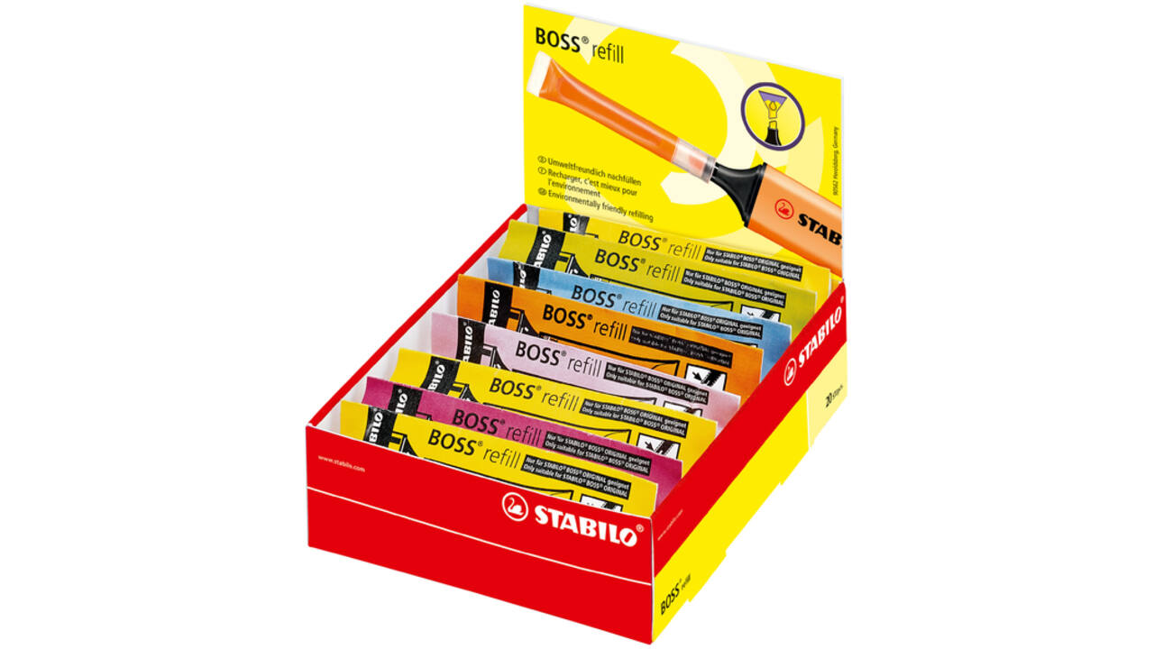 Markeerstiftinkt STABILO 070 assorti set à 20 stuks
