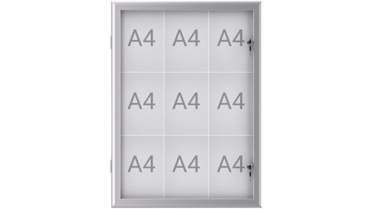 Buiten- binnenvitrine MAUL excite whiteb 9xA4