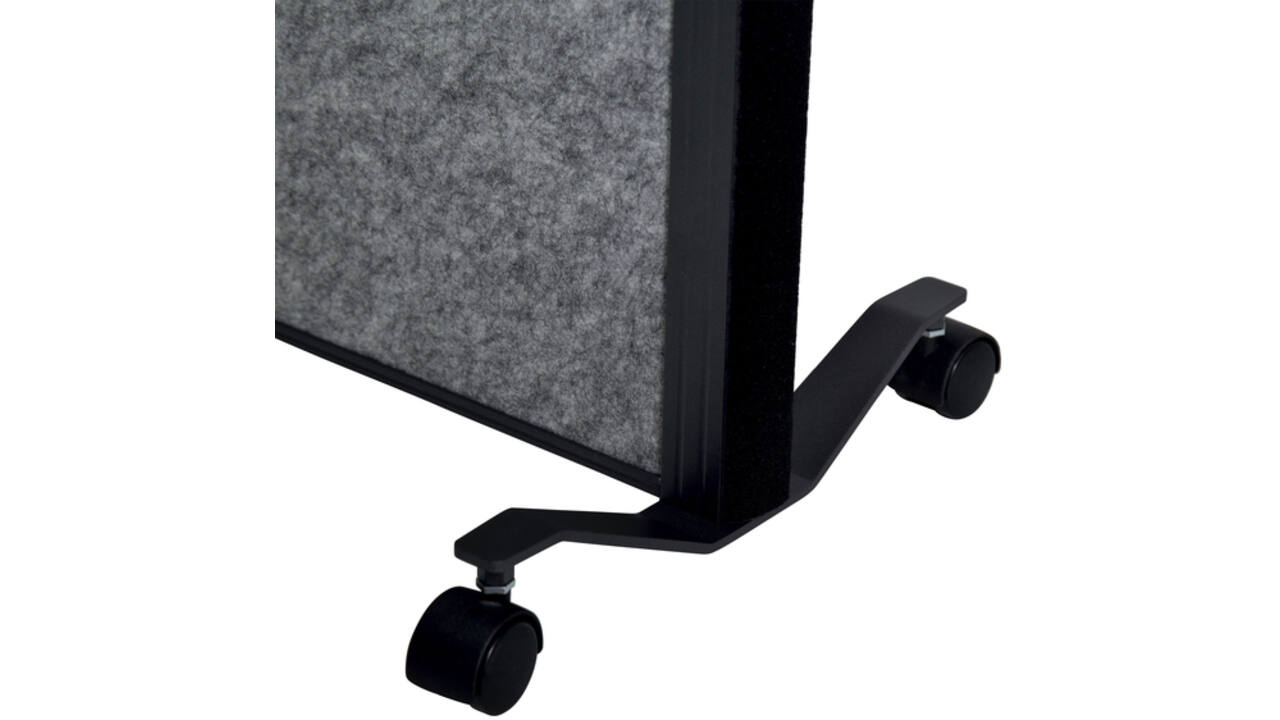 Scheidingswand MAUL akoestiek Uplight 100x180 donkergrijs antraciet frame mobiel