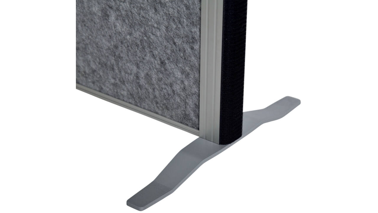 Scheidingswand MAUL akoestiek 100x180 2xdonker- 1xwhiteboard alum.frame op voet