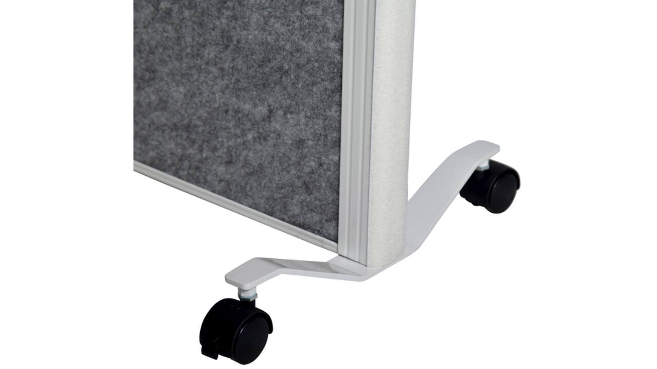 Scheidingswand MAUL akoestiek 100x180 2x licht- 1x donkergrijs wit frame mobiel