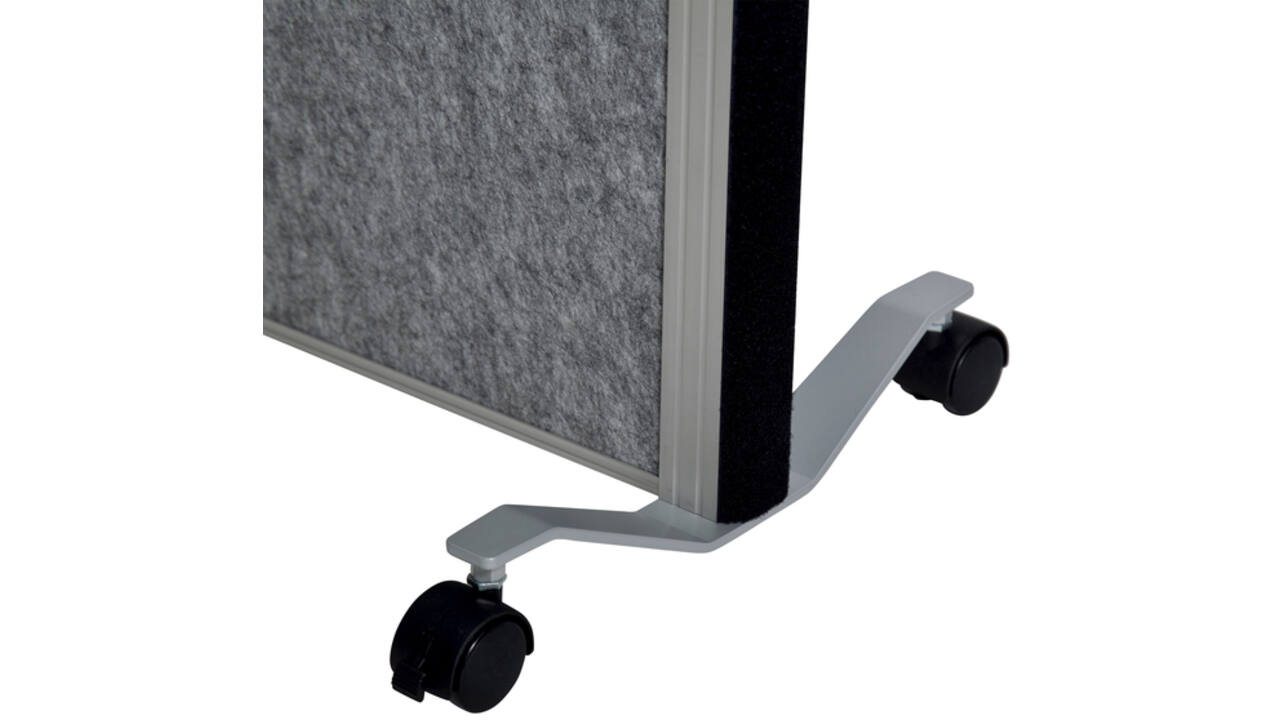Scheidingswand MAUL akoestiek 100x180 2xdonker- 1xwhiteboard alum.frame mobiel